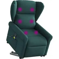 Syfax Fauteuil inclinable de massage Vert foncé Tissu