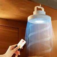 Generique Mini ventilateur de Camping suspendu 2 en 1 à piles rechargeables, avec lumière, pour l'extérieur, la maison, le bureau, le dortoir, le voyage, l'urgence, le pique-nique