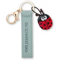 Magni Unisexe, Porte-clés, NICI Schlüsselanhänger Du schaffst das! Kunstlederband mit Marienkäfer türkis 10cm, Rouge, Vert, Turquoise