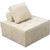 HABITAT ET JARDIN Chauffeuse en tissu texturé "Velluto" - 96 x 100 x 89 cm - Beige