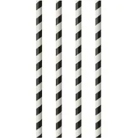 Papstar 87010 Paille Jetable 100 Pièces Noir Et Blanc