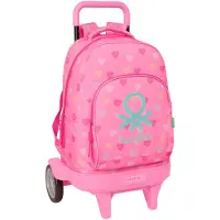 Safta Benetton Heart 33l 33x45x22cm Wheeled Backpack Rose Enfants