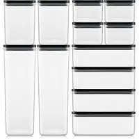 Bodum Canteen Lot de 12 bocaux de conservation avec couvercle noir