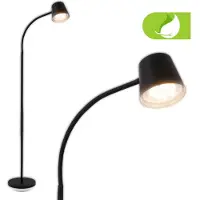 B.K.Licht - Lampadaire LED sans fil avec touche, intensité variable, batterie interchangeables, lampadaire à batterie, lampe de lecture, lampe de salon, lampadaire, 126,5 cm