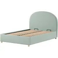 Molecule - MOON lit rembourré 140x200cm avec sommier à lattes, housse en tissu Boucle tendance en vert