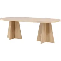 Ebuy24 Bootcut table de salle à manger ovale 115x230 cm whitewash.