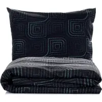L'essentiel Maison , Noche - Petrol, Ranforce King-Size-Bettbezug-Set (FR), Petrolblau, 100 % BAUMWOLLE RANFORCE, 240 x 220 cm