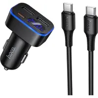 Hoco Car charger with LCD 2xUSB A + 1xUSB C PD QC3.0 42W Z63A black