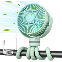 MOMCOZY Ventilateur de poussette portable, Ventilateur, Vert
