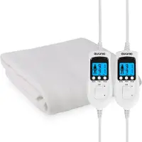 Auronic Couverture chauffante - Zone de pieds réglable - 9 niveaux - 160x150cm - Blanc