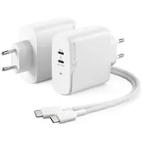 Alogic WCG2X63-EU Chargeur 63W 2 ports 2x USB-C blanc