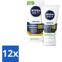 Nivea Crème Sensitive pour le visage MEN avec SPF 15 - 75 ml - Pack avantage - 12 pièces