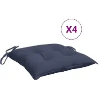 vidaXL Coussins de chaise lot de 4 bleu marine 50x50x7 cm tissu oxford