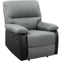 HABITAT ET JARDIN Fauteuil relax "Lincoln" - 90 x 89 x 103 cm - Noir/Gris foncé