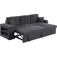 HABITAT ET JARDIN Canapé d'angle en velours côtelé convertible/réversible "Axel" - 3 places - Gris