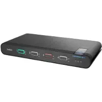 Belkin F1DN104KVM-UN-4, 3840 x 2160 pixels, 4K Ultra HD, Noir, Commutateur KVM, Noir