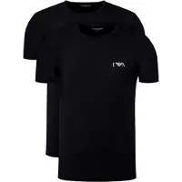 Emporio Armani pour homme. EM001849_AF14131 Lot de 2 t-shirts Homie slim fit noir (M), Homewear, Coton, Manche courte