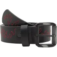 Pull&Bear Ceinture 'STWD' rouge foncé / noir