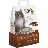 M PETS Litière pour chat en Soya Organic - 4 kg - 10 L - Café