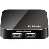 D-Link DUB-H4 HUB USB Hub 4 Ports USB 2.0- Idéal pour Partager une Connexion Entre Plusieurs Périphériques USB