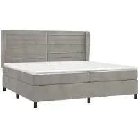 vidaXL Lit boxspring avec matelas gris clair 200x200 cm velours