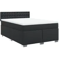 vidaXL Lit boxspring avec matelas noir 160x200 cm similicuir