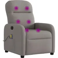 vidaXL Fauteuil de massage Taupe Tissu