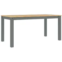 vidaXL Table de salle à manger PANAMA Gris 160 x 80 x 75 cm Bois de pin massif