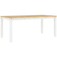 vidaXL Table de salle à manger Corona Blanc 180x90x75 cm Pin massif