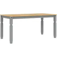 vidaXL Table de salle à manger Corona Gris 160x80x75 cm Pin massif