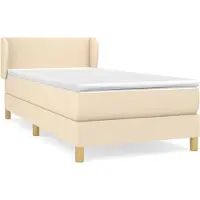 Syfax Sommier à lattes de lit avec matelas Crème 100x200 cm Tissu