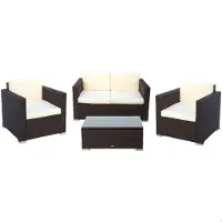 Aktive Table With 2 Armchairs Noir