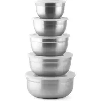 Weis Set de saladiers de cuisine 5, Saladier + bol, Gris