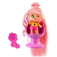 GP Toys Pinypon Pinypon - Figurine Cheveux Super Longs (Avec Fauteuil Et Acc) - Modèle Cheveux Rose