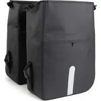 Wiltec double sacoche de porte-bagages 37 x 16 x 51 cm, sacoche de vélo porte-bagages 46 l d'espace de rangement, sacoche de vélo résistante à l'eau, sacoche à bagages avec poches latérales