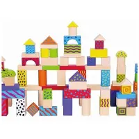 Vigatoys Jeu de construction en bois 100 cubes