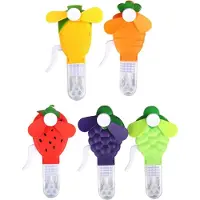 Generique Machine à bulles manuelle 2 en 1, 5 pièces, Mini ventilateur portable d'été pour enfants, jouet amusant d'extérieur