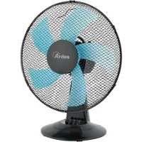Generique AR5ST40N Ventilateur de table STEELO 40N 5 pales - Ventilateur de table 40 cm oscillant avec inclinaison réglable - Ventilateur 3 vitesses silencieux, Noir