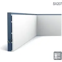ORAC Plinthe Decor SX207 MODERN SQUARE Moulure décorative Dalle pour mur et plafond Cimaise design moderne blanc 2 m