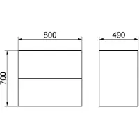 Keuco EDITION 11 ART meuble sous-lavabo, 2 tiroirs frontaux, 800x700x490mm, 32512300800