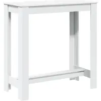 Syfax Table de bar blanc 102x50x103,5 cm bois d'ingénierie