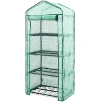 Lendo Online Serre de Jardin sur Roues 69x49x165 cm PE Verte
