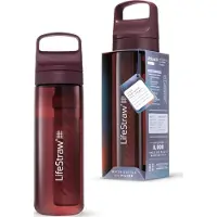 LifeStraw Go Merlot Me Away GO-650ML-MERL BPA-Free Plastic, gourde avec filtre de niveau 2, 650 ml