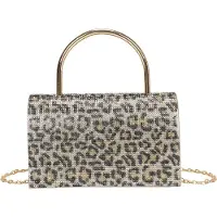 Avizar , sac de soirée pour femme, or, aspect strass et poignée métallique