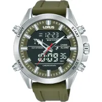 Lorus Watches Rw669ax9 45mm 10atm Quartz/analogical/digital Watch Vert Homme