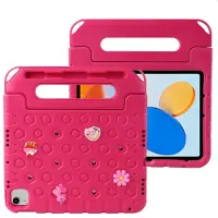 IMoshion Coque kidsproof avec poupées amovibles pour Apple iPad 11 (2025) 11 pouces A16 / iPad 10 (2022) 10.9 pouces - Rose