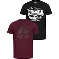 Lonsdale T-Shirt gris foncé / merlot / noir / blanc