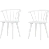 Ebuy24 Bobby chaise de salle à manger avec accoudoirs bois blanc