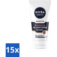 Nivea Gel Visage Sensitive Peau & Bourgeons MEN 50 ml - Lot avantageux - 15 pièces