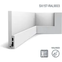 ORAC Plinthe Decor SX157-RAL9003 AXXENT SQUARE Plinthe Cimaise Moulure décorative prépeinte design moderne blanc de sécurité 2 m